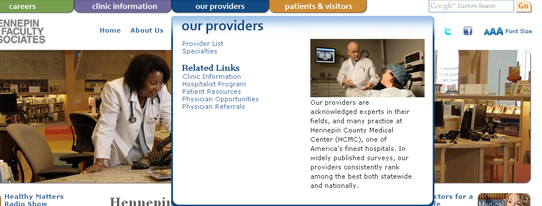 HFA JavaScript and CSS, large selection dropdown menu