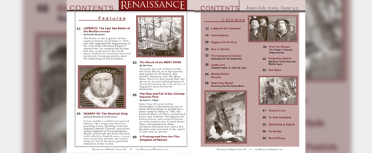 Magazine Redesign contents page